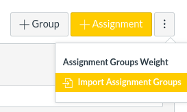 Import Assignment Groups button