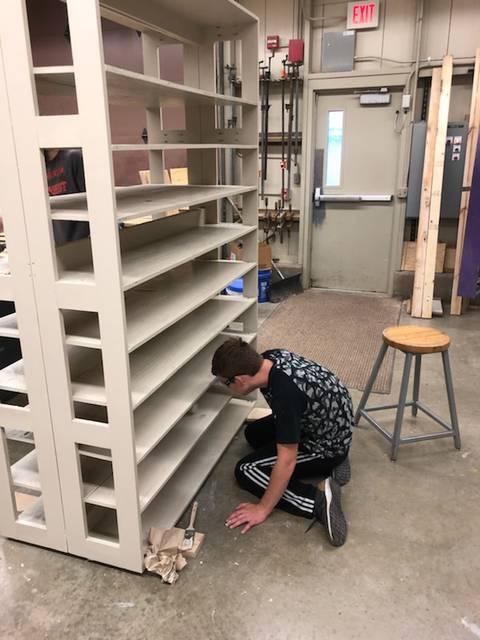 Student Painting Shelf